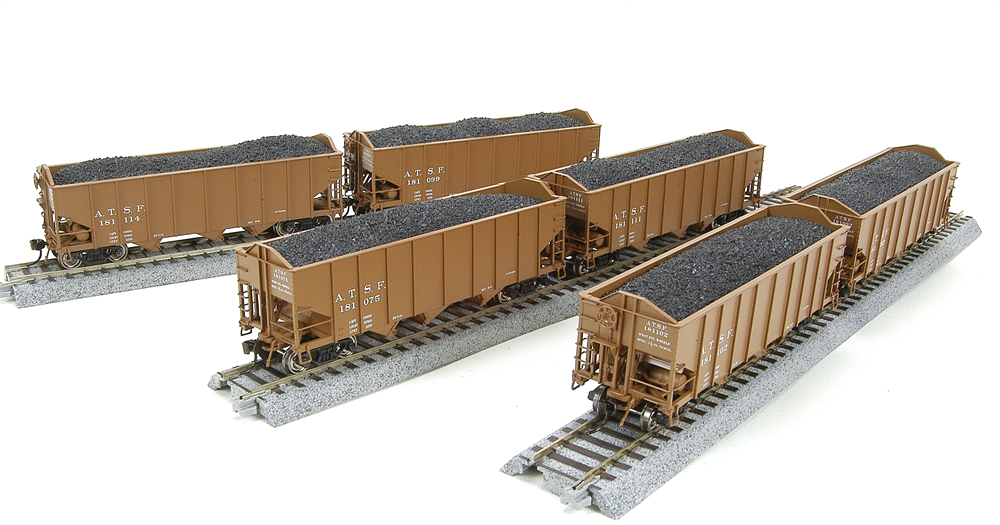 BWL 1734 3-Bay Hopper, ATSF, Freight Car Brown, 6-pack, HO
