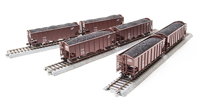 BWL1735 3-Bay Hopper, C&NW, Oxide Red, 6-pack, HO SCALE