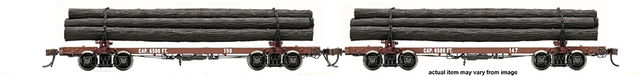 HR 6211 West Side Lumber #147 & 150 Skeleton Log Cars Set HO